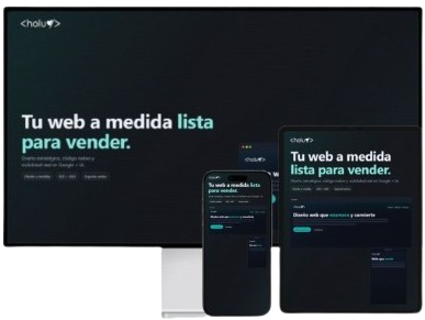 Código HTML nativo de holu platform mostrando desarrollo web a medida y optimizado